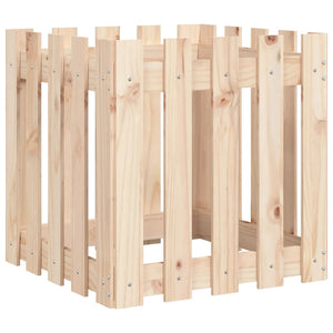 Ζαρντινιέρα με Σχέδιο Φράχτη 50 x 50 x 50 εκ. Μασίφ Ξύλο Πεύκου