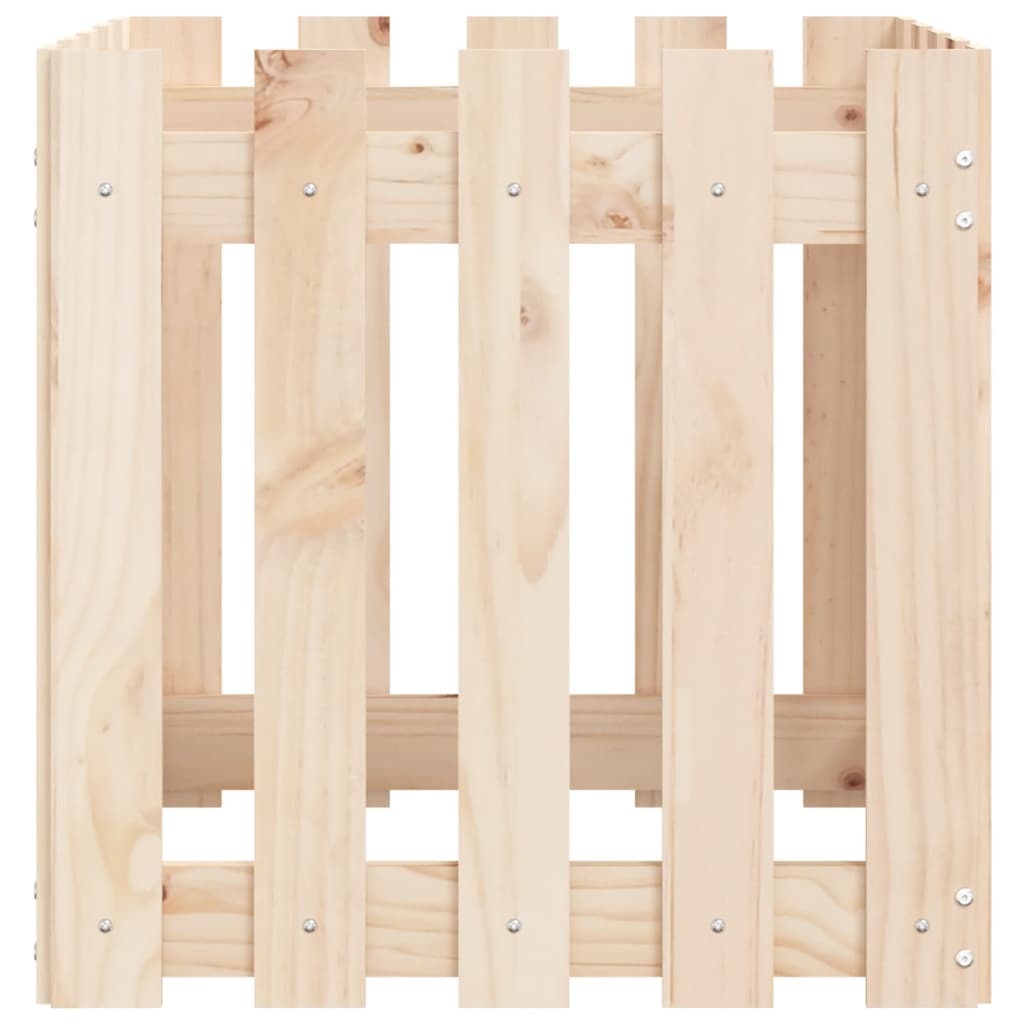 Ζαρντινιέρα με Σχέδιο Φράχτη 50 x 50 x 50 εκ. Μασίφ Ξύλο Πεύκου
