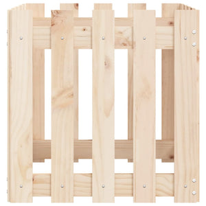 Ζαρντινιέρα με Σχέδιο Φράχτη 50 x 50 x 50 εκ. Μασίφ Ξύλο Πεύκου