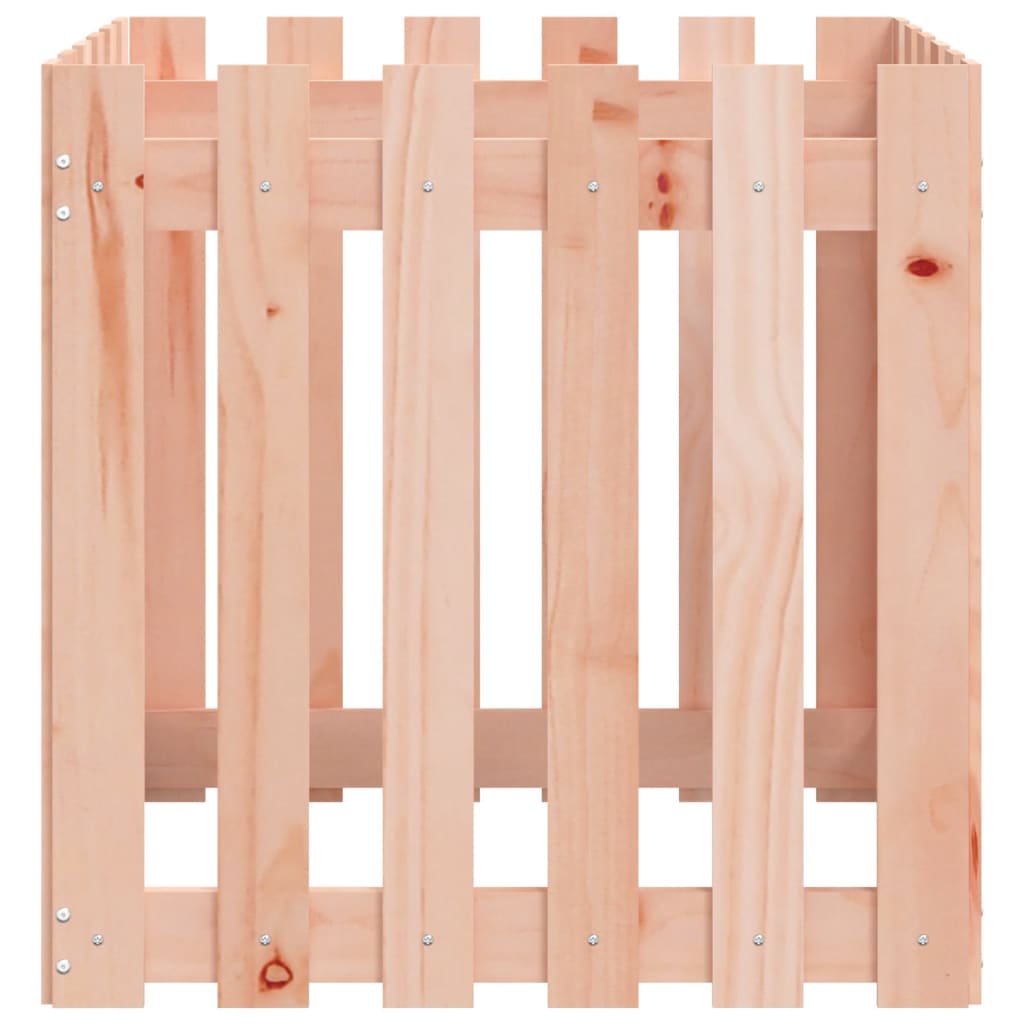 Ζαρντινιέρα με Σχ. Φράχτη 60x60x60 εκ. Μασίφ Ξύλο Ψευδοτσούγκας