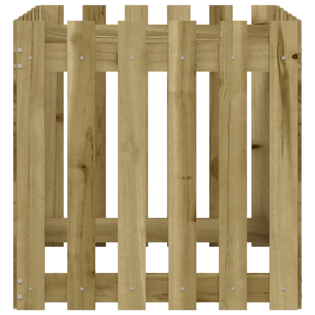 Ζαρντινιέρα με Σχέδιο Φράχτη 60x60x60 εκ. Εμποτισμ. Ξύλο Πεύκου