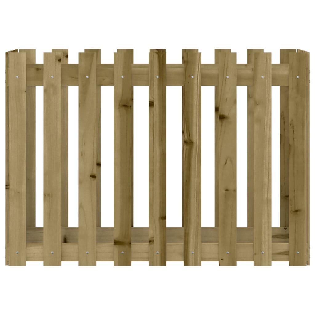 Ζαρντινιέρα με Σχέδιο Φράχτη 100x50x70εκ. Εμποτισμ. Ξύλο Πεύκου