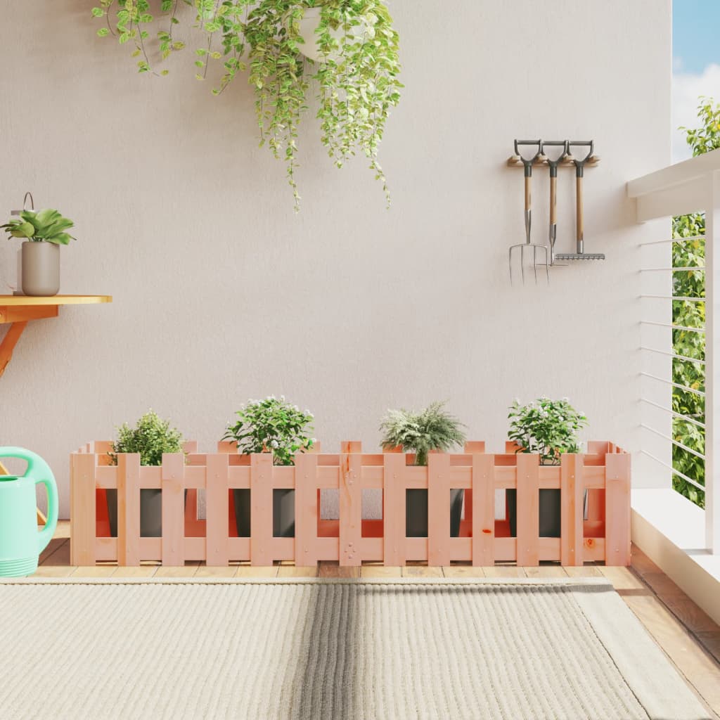 Ζαρντινιέρα Υπερυψωμένη Φράχτης 150x30x30 εκ Μασίφ Ψευδοτσούγκα - Pakobazaar