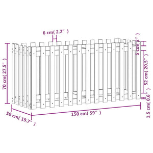 Ζαρντινιέρα με Σχέδιο Φράχτη 150x50x70εκ. Εμποτισμ. Ξύλο Πεύκου