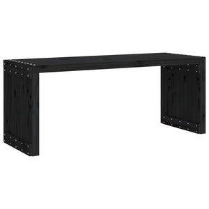 Παγκάκι Κήπου Επεκτάσιμο Μαύρο 212,5x40,5x45εκ. Μασίφ Πεύκο - Pakobazaar