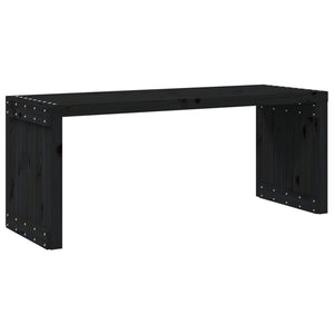 Παγκάκι Κήπου Επεκτάσιμο Μαύρο 212,5x40,5x45εκ. Μασίφ Πεύκο - Pakobazaar