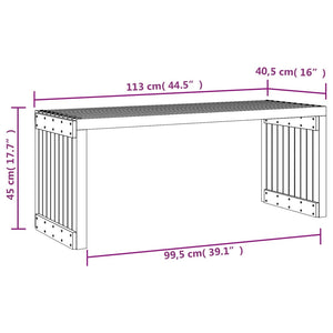 Παγκάκι Κήπου Επεκτάσιμο Μαύρο 212,5x40,5x45εκ. Μασίφ Πεύκο - Pakobazaar