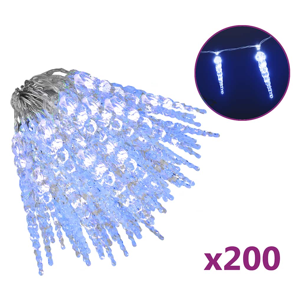 Φωτάκια Σταλακτίτες Χριστ. 200 LED Μπλε 20μ. από Ακρυλικό PVC