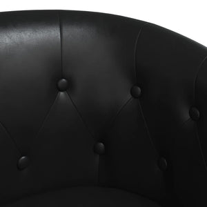 Πολυθρόνα Μπάρελ Μαύρη από Συνθετικό Δέρμα - Pakobazaar
