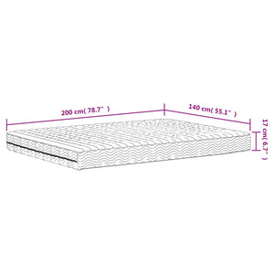 Στρώμα Αφρού Σκληρότητα H2 H3 Λευκό 140 x 200 εκ. - Pakobazaar