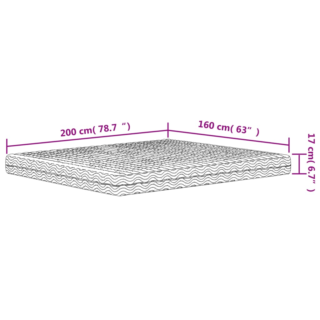 Στρώμα Αφρού Σκληρότητα H2 H3 Λευκό 160 x 200 εκ. - Pakobazaar