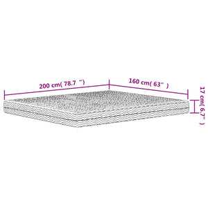 Στρώμα Αφρού Σκληρότητα H2 H3 Λευκό 160 x 200 εκ. - Pakobazaar