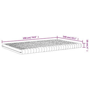 Στρώμα Αφρού 7 Ζωνών Σκληρότητα 20 ILD Λευκό 140 x 190 εκ.