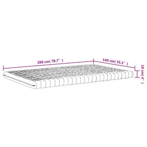 Στρώμα Αφρού 7 Ζωνών Σκληρότητα 20 ILD Λευκό 140 x 200 εκ. - Pakobazaar