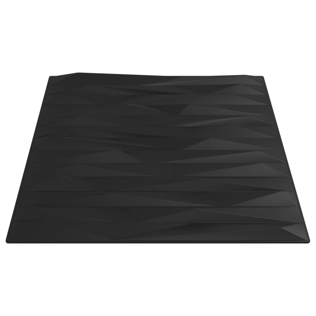 Πάνελ Τοίχου 12 τεμ. Μαύρα Σχέδιο Πέτρα 50 x 50 εκ. 3 μ² XPS