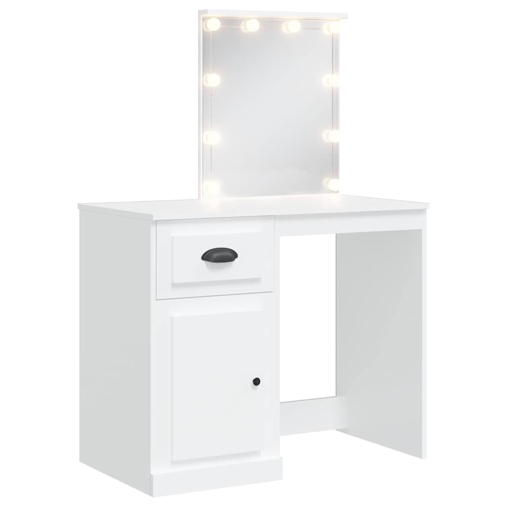 Μπουντουάρ με LED Φώτα Λευκό 90x42x132,5 εκ. - Pakobazaar
