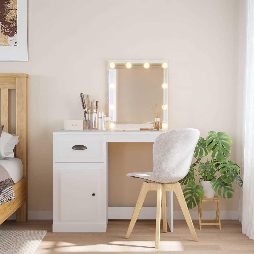 Μπουντουάρ με LED Φώτα Λευκό 90x42x132,5 εκ. - Pakobazaar