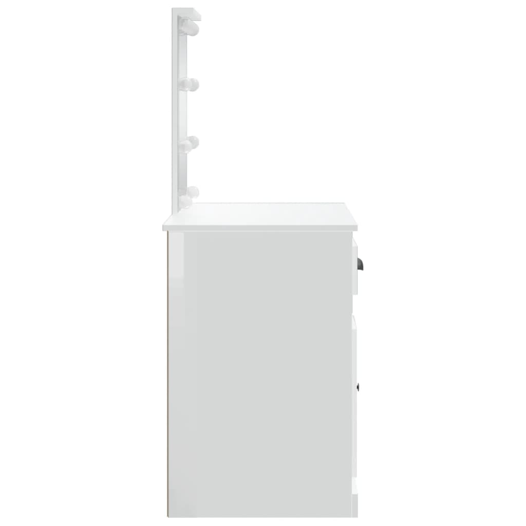 Μπουντουάρ με LED Φώτα Γυαλιστερό Λευκό 90x42x132,5 εκ.