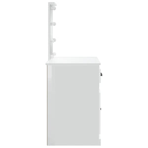 Μπουντουάρ με LED Φώτα Γυαλιστερό Λευκό 90x42x132,5 εκ.