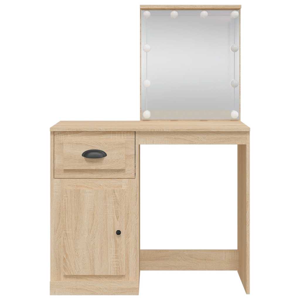 Μπουντουάρ με LED Φώτα Sonoma Δρυς 90x42x132,5 εκ.