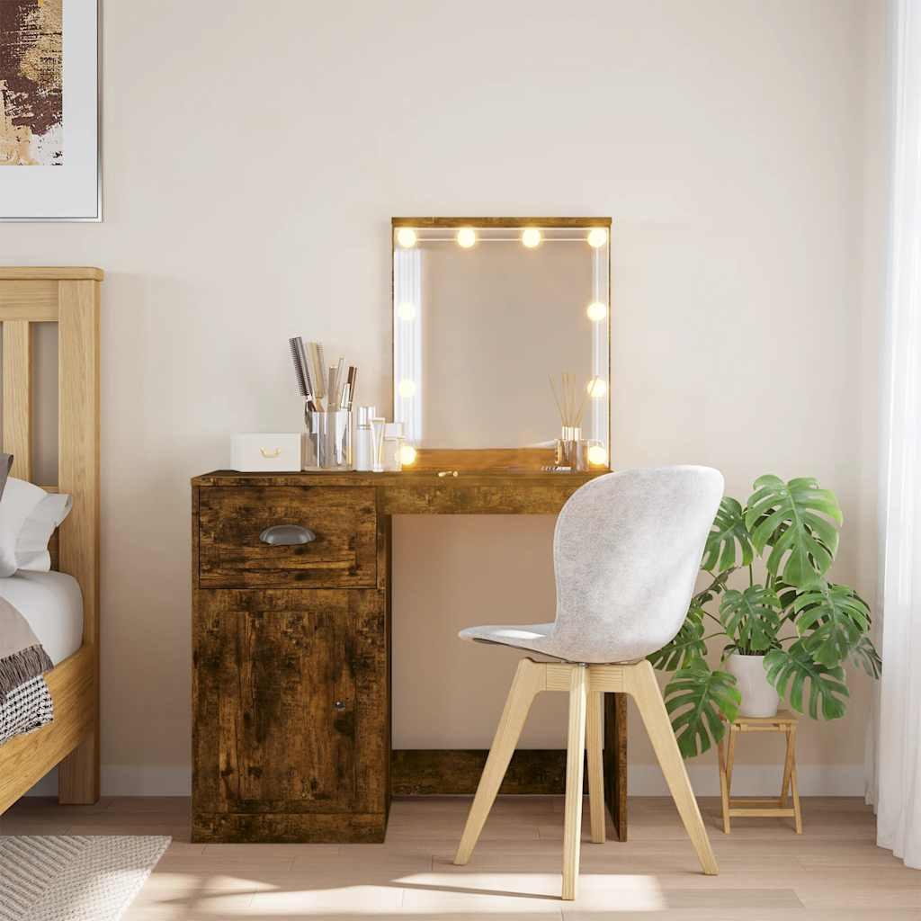 Μπουντουάρ με LED Φώτα Καπνιστή Δρυς 90x42x132,5 εκ. - Pakobazaar