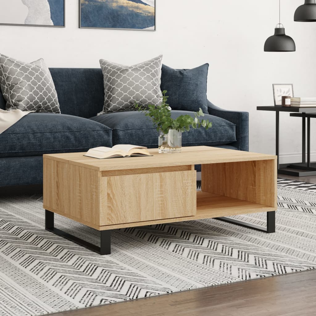 Τραπεζάκι Σαλονιού Sonoma Δρυς 90x60x35 εκ. Επεξεργασμένο Ξύλο - Pakobazaar
