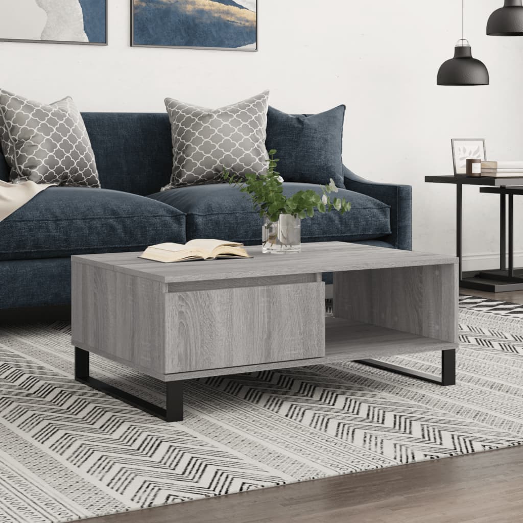 Τραπεζάκι Σαλονιού Γκρι Sonoma 90x60x35 εκ. Επεξεργασμένο Ξύλο - Pakobazaar