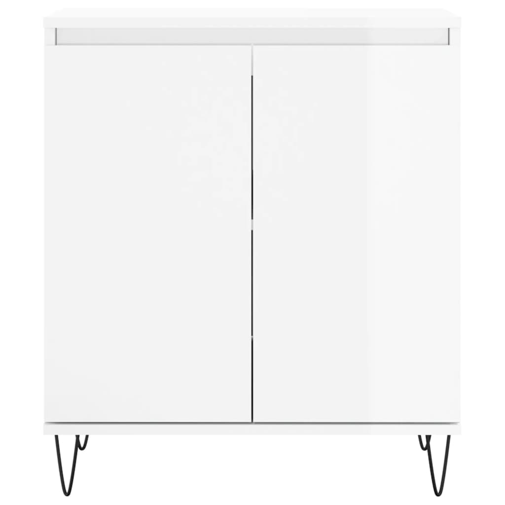 Ντουλάπι Γυαλιστερό Λευκό 60x35x70 εκ. από Επεξεργασμένο Ξύλο