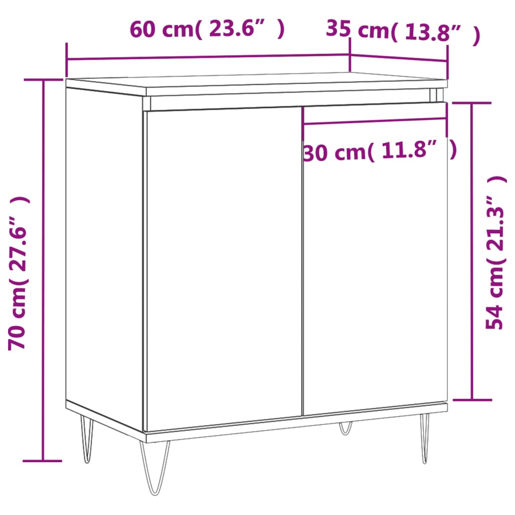 Ντουλάπι Καπνιστή Δρυς 60x35x70 εκ. από Επεξεργασμένο Ξύλο