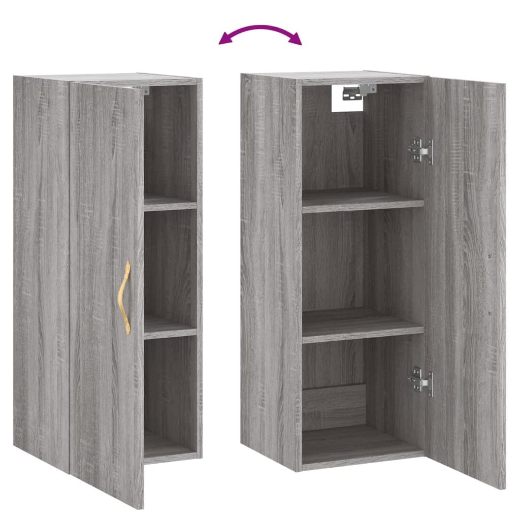 Ντουλάπι Τοίχου Γκρι Sonoma 34,5 x 34 x 90 εκ. - Pakobazaar