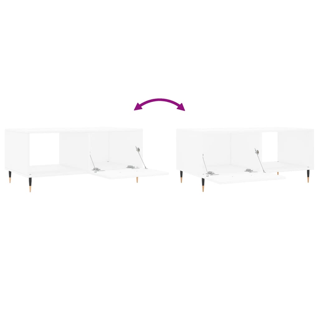 Τραπεζάκι Σαλονιού Λευκό 90x50x40 εκ. Επεξεργασμένο Ξύλο - Pakobazaar