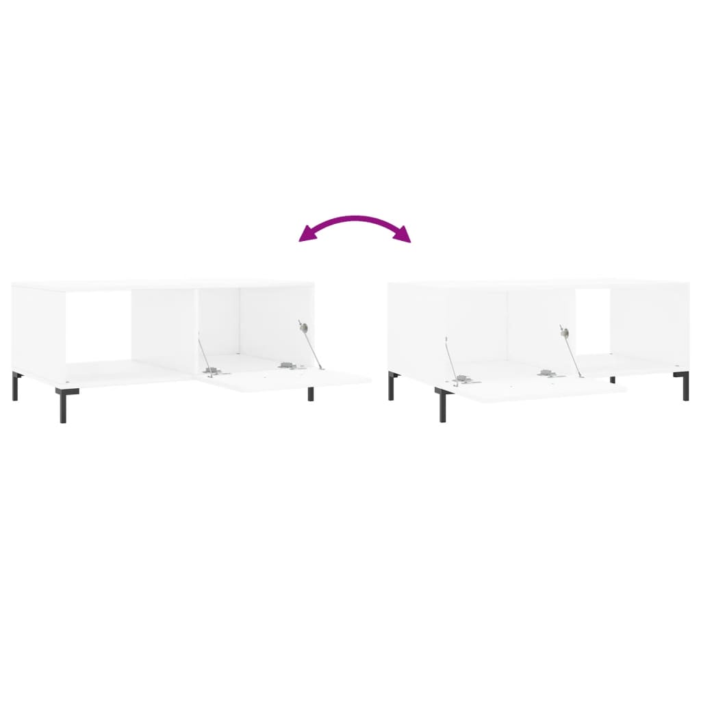 Τραπεζάκι Σαλονιού Λευκό 90x50x40 εκ. Επεξεργασμένο Ξύλο