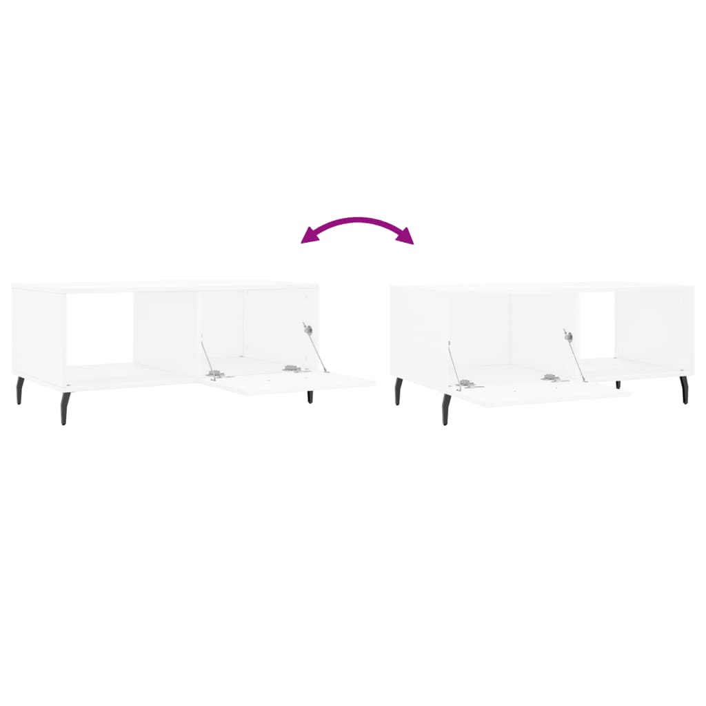 Τραπεζάκι Σαλονιού Λευκό 90x50x40 εκ. Επεξεργασμένο Ξύλο - Pakobazaar