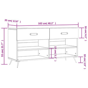 Παπουτσοθήκη Λευκή 102 x 35 x 55 εκ. από Επεξεργασμένο Ξύλο - Pakobazaar