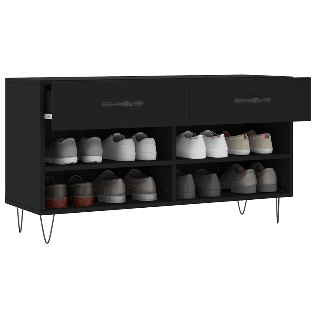 Παπουτσοθήκη Μαύρη 102 x 35 x 55 εκ. από Επεξεργασμένο Ξύλο - Pakobazaar