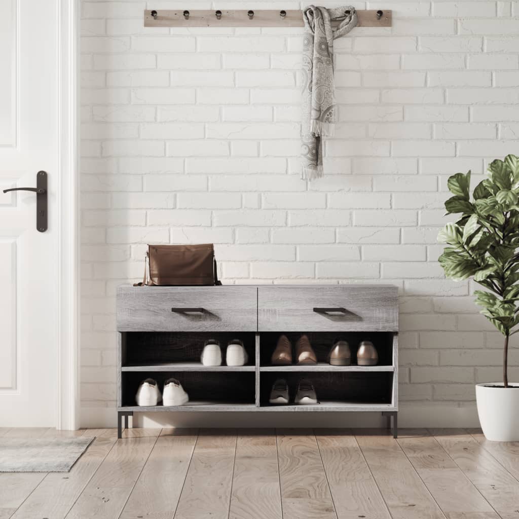 Παπουτσοθήκη Γκρι Sonoma 102x35x55 εκ. από Επεξεργασμένο Ξύλο - Pakobazaar