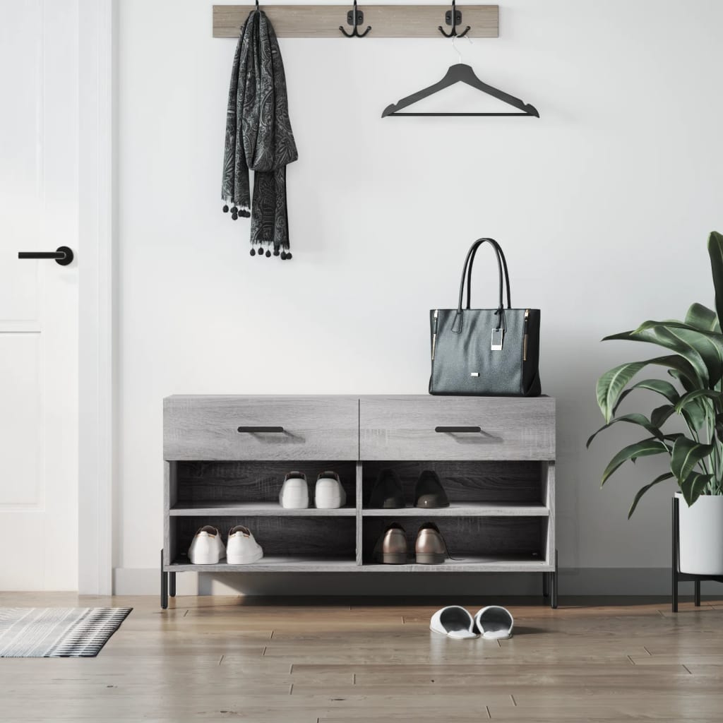 Παπουτσοθήκη Γκρι Sonoma 102x35x55 εκ. από Επεξεργασμένο Ξύλο - Pakobazaar