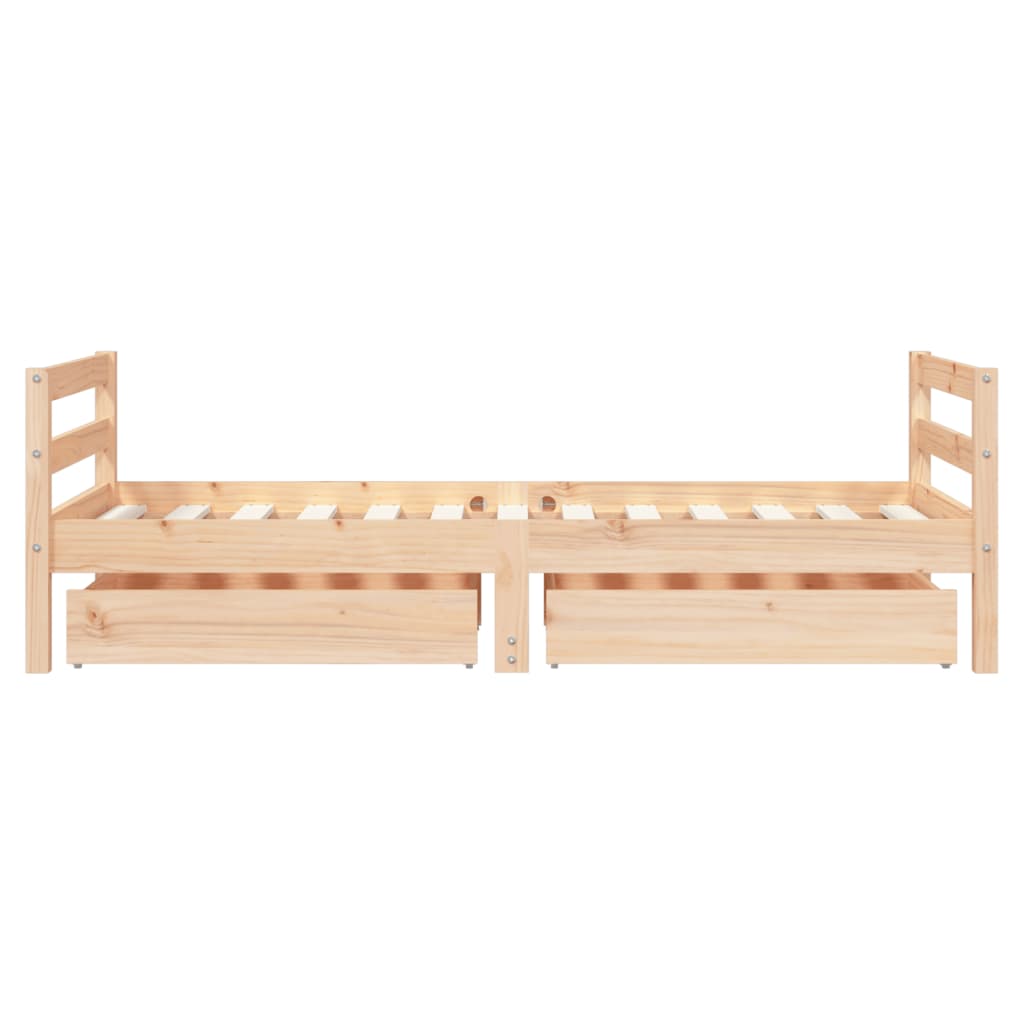 Πλαίσιο Παιδικού Κρεβατιού με Συρτάρια 80x160 εκ. Ξύλο Πεύκου - Pakobazaar