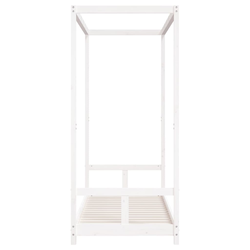 Πλαίσιο Παιδικού Κρεβατιού Λευκό 80 x 200 εκ. Μασίφ Ξύλο Πεύκου - Pakobazaar