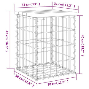 Πάγκος Κήπου Συρματοκιβώτιο 33 x 31 x 42 εκ. Μασίφ Ψευδοτσούγκα - Pakobazaar
