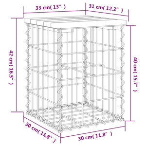 Παγκάκι Κήπου Συρματοκιβώτιο 33x31x42 εκ. Εμποτ. Ξύλο Πεύκου - Pakobazaar