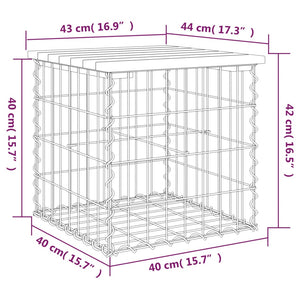 Παγκάκι Κήπου Συρματοκιβώτιο 43x44x42 εκ. από Μασίφ Ξύλο Πεύκου - Pakobazaar
