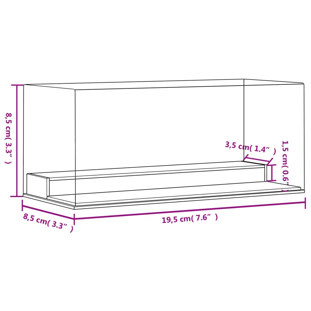Κουτί Βιτρίνα Διάφανο 19,5x8,5x8,5 εκ. Ακρυλικό - PAKOBAZAAR