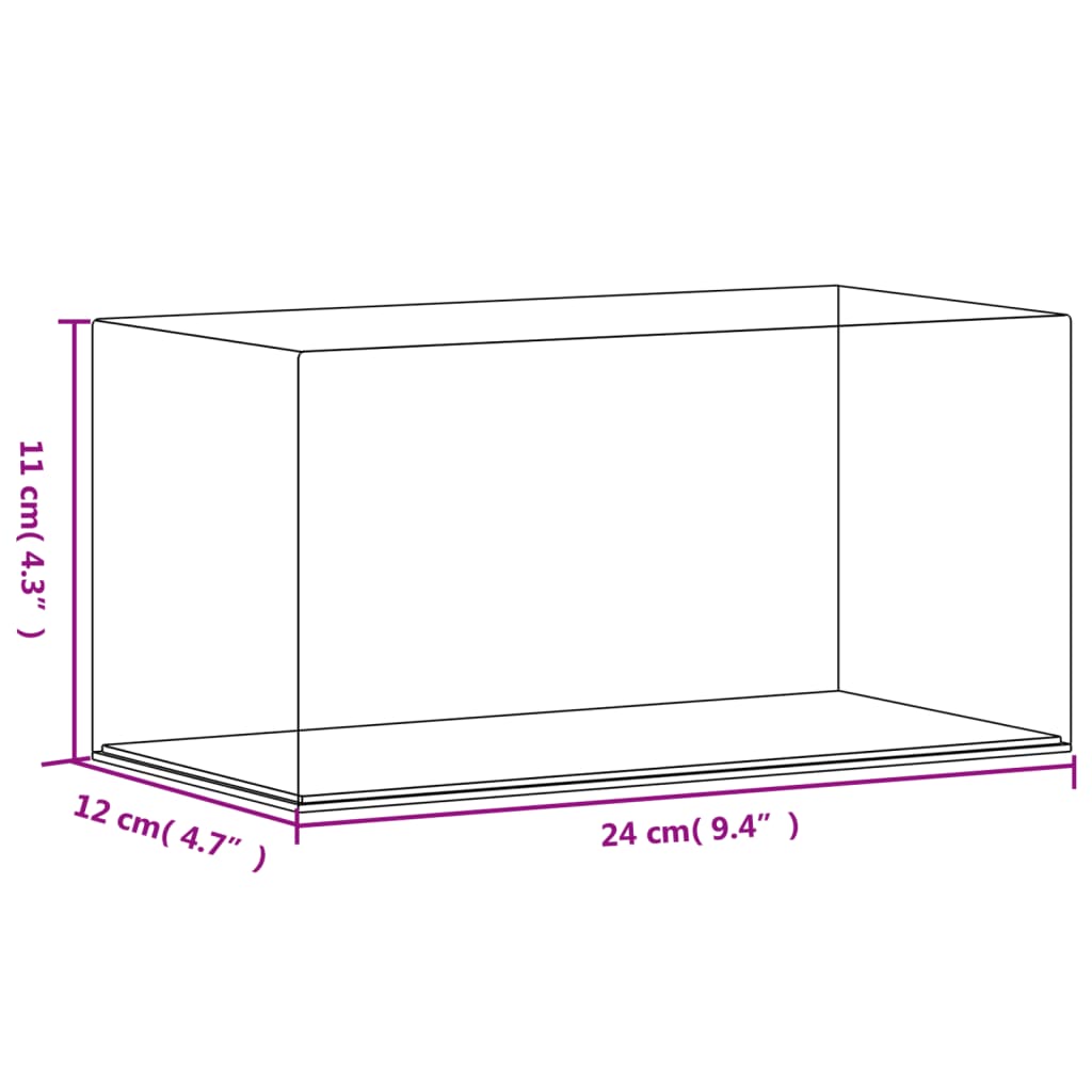 Κουτί Βιτρίνα Διάφανο 24 x 12 x 11 εκ. Ακρυλικό - PAKOBAZAAR