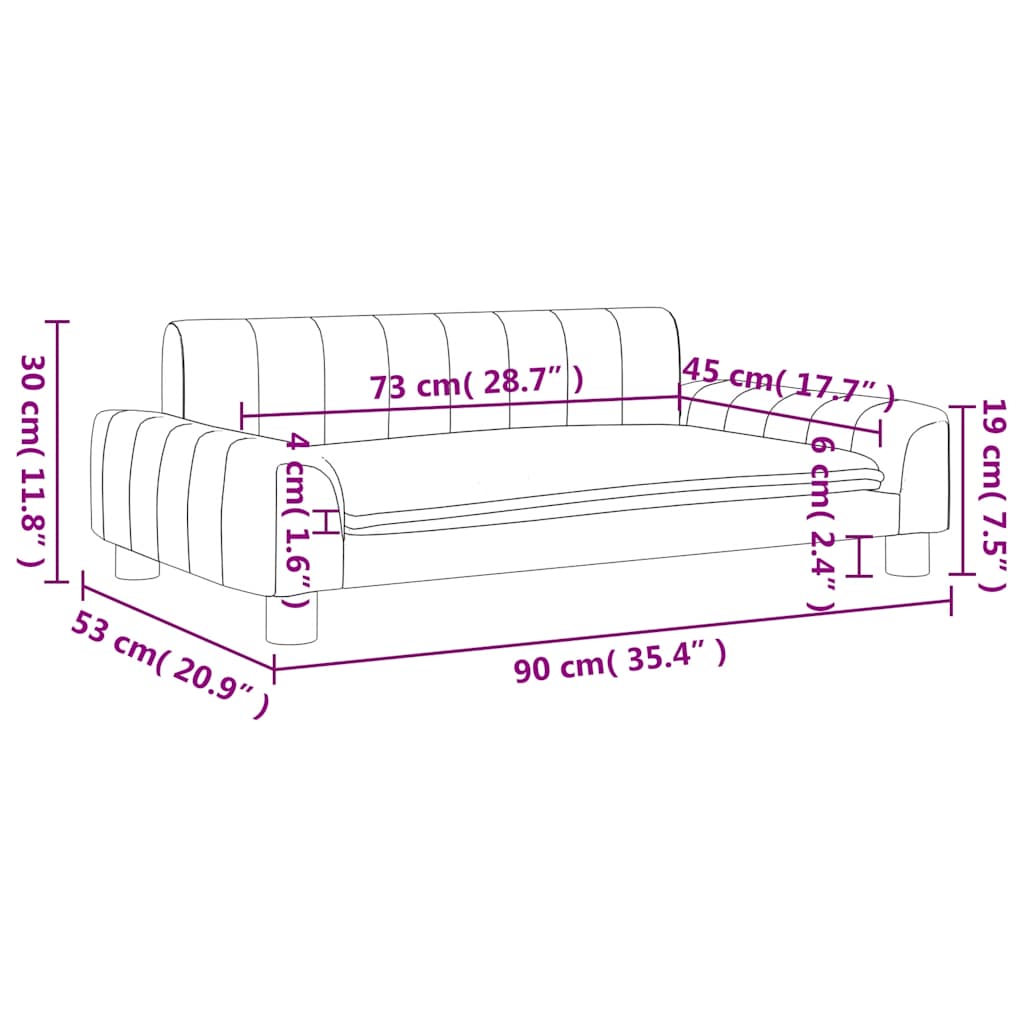 Καναπές Παιδικός Taupe 90 x 53 x 30 εκ. από Ύφασμα
