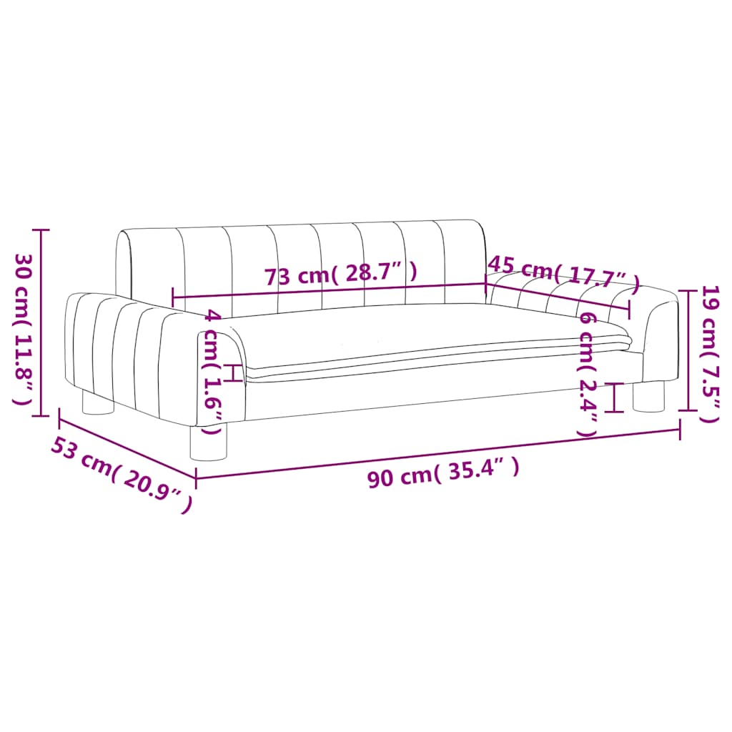 Καναπές Παιδικός Κρεμ 90 x 53 x 30 εκ. από Συνθετικό Δέρμα