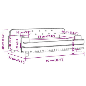 Καναπές Παιδικός Μαύρος 90 x 53 x 30 εκ. από Συνθετικό Δέρμα - Pakobazaar