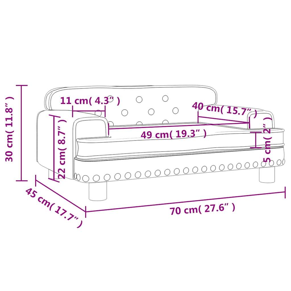 Καναπές Παιδικός Μπλε 70 x 45 x 30 εκ. από Βελούδο - Pakobazaar