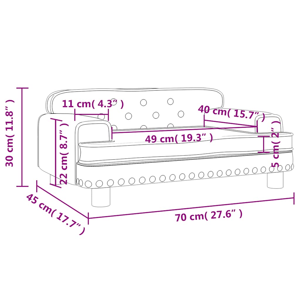 Καναπές Παιδικός Ανοιχτό Γκρι 70 x 45 x 30 εκ. από Βελούδο - Pakobazaar