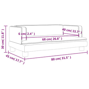 Καναπές Παιδικός Σκούρο Γκρι 80 x 45 x 30 εκ. από Βελούδο - Pakobazaar